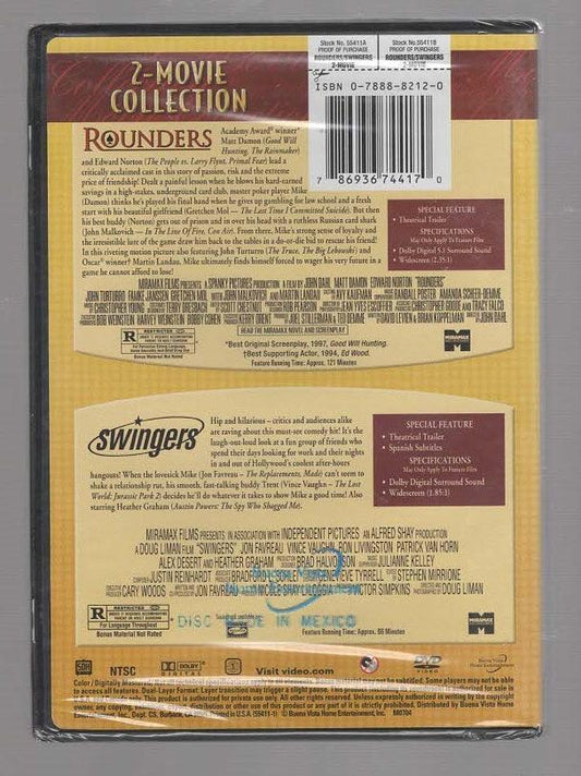 Two Movie Collection: Rounders/Swingers Buddy Comedy Comedy Drama Crime Fiction Cult Film Drama Indie Film Mafia Movies Romance Romantic Comedy dvd