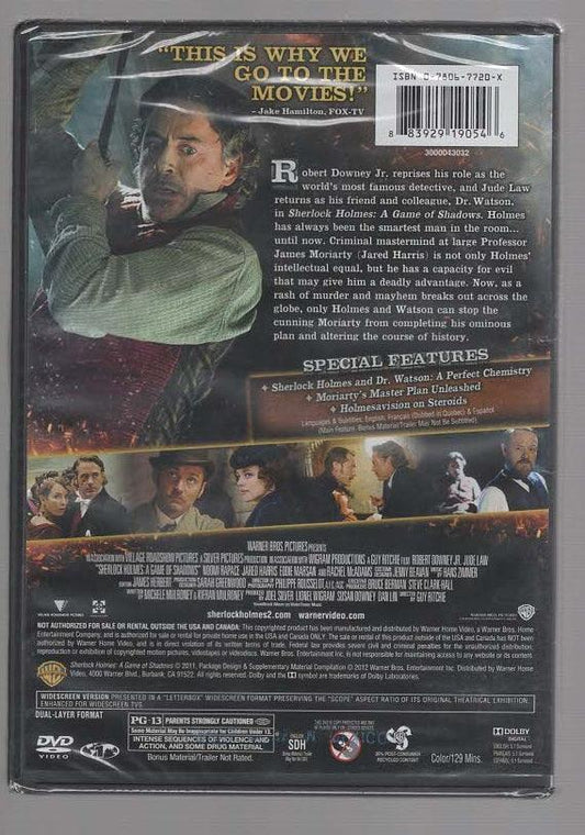 Sherlock Holmes: A Game of Shadows Action Adventure Comedy crime Crime Fiction Drama Historical Drama historical fiction Movies mystery Neo-Noir Sherlock Holmes thriller dvd