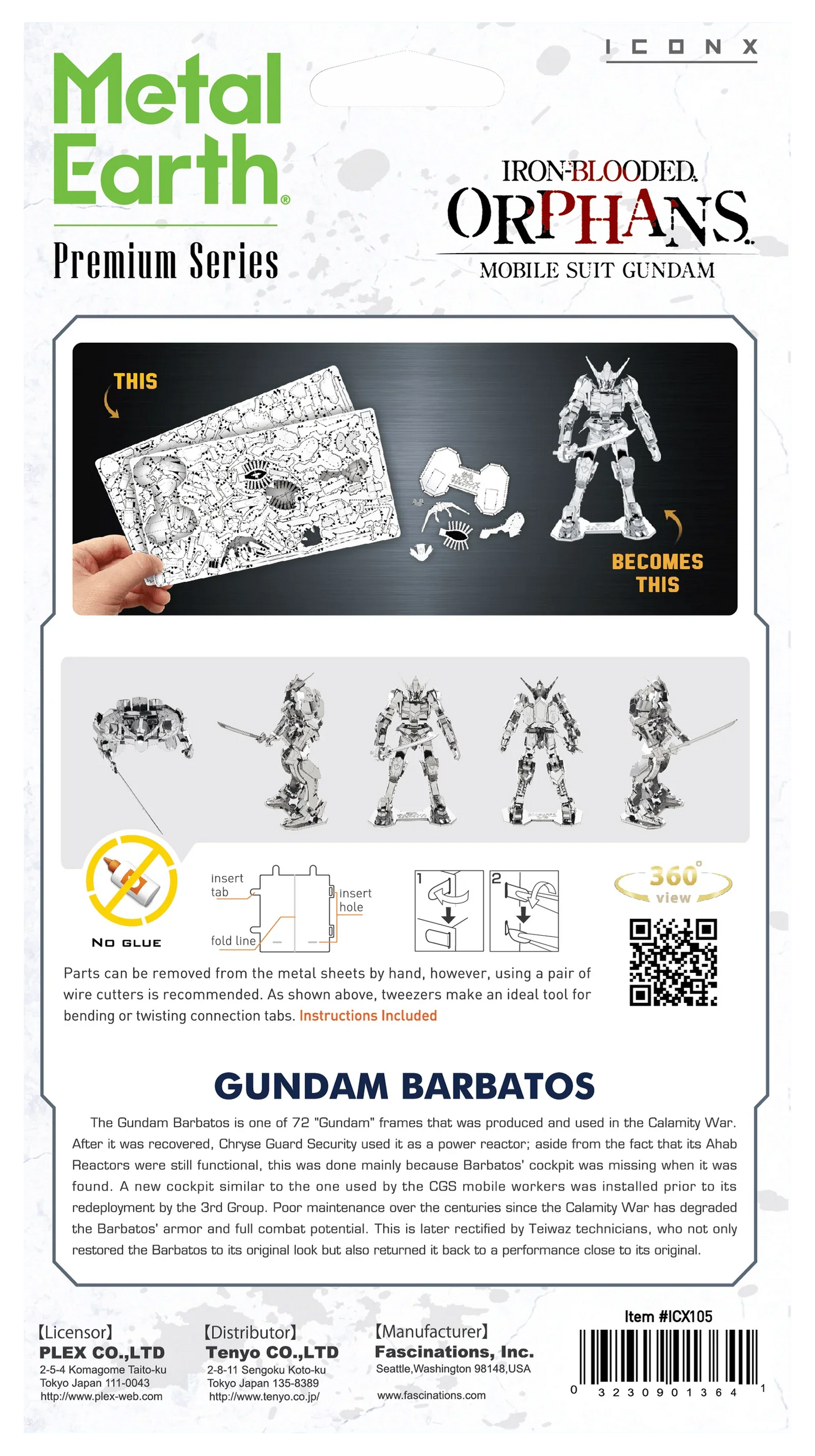 Metal Earth Steel Model Kit- Mobile Suit Gundam Iron-Blooded Orphans: Barbatos - Hasberts
