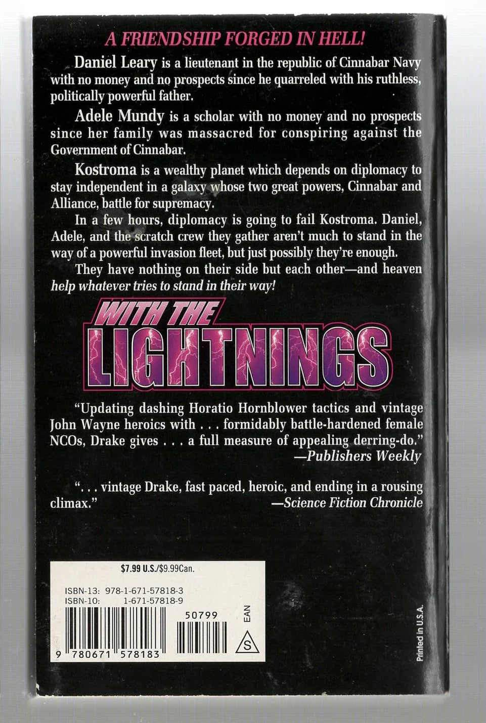 With the Lightnings Adventure Military Fiction Military Science Fiction science fiction Space Opera used Books