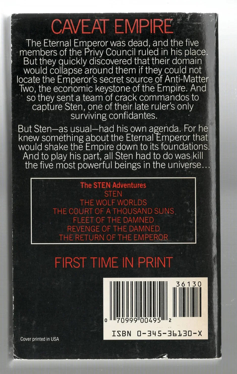 The Return of the Emperor Military Fiction Military Science Fiction science fiction Space Opera used Books