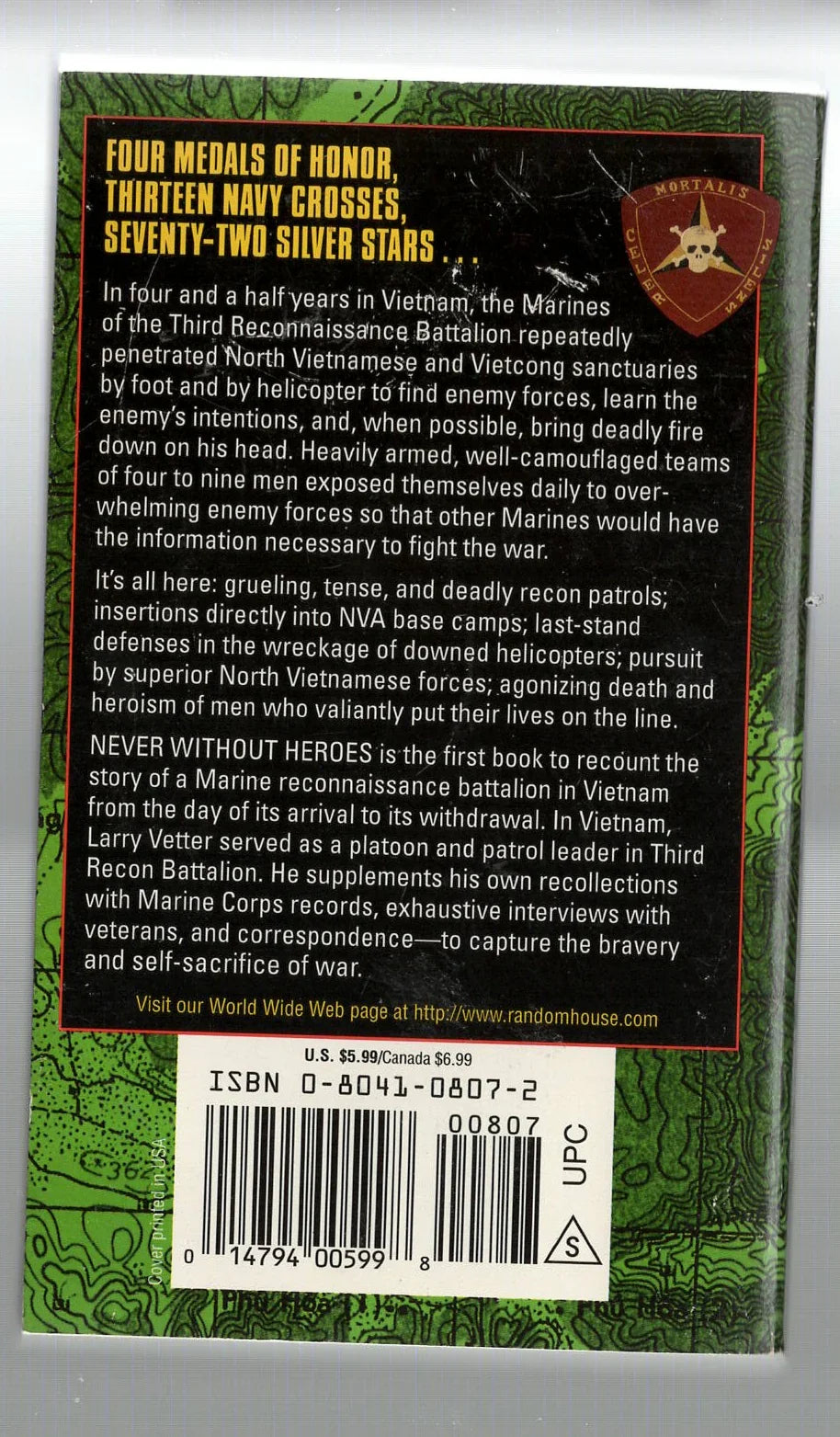 Never Without Heroes Military Military History used Vietnam War War Books