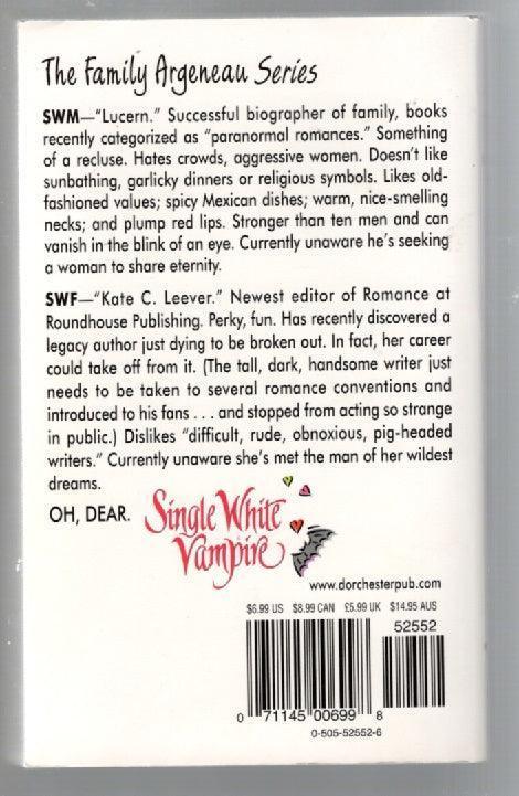 Single White Vampire Adventure Paranormal Romance Romance Urban Fantasy used Books