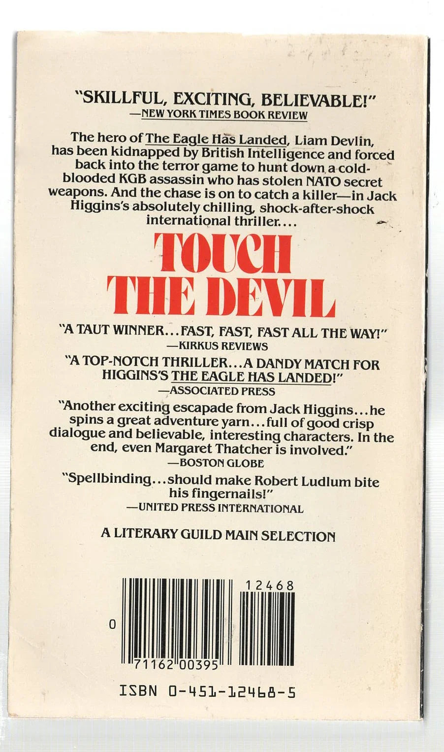 Touch the Devil Espionage historical fiction mystery Spy Thriller Suspense thriller used Books