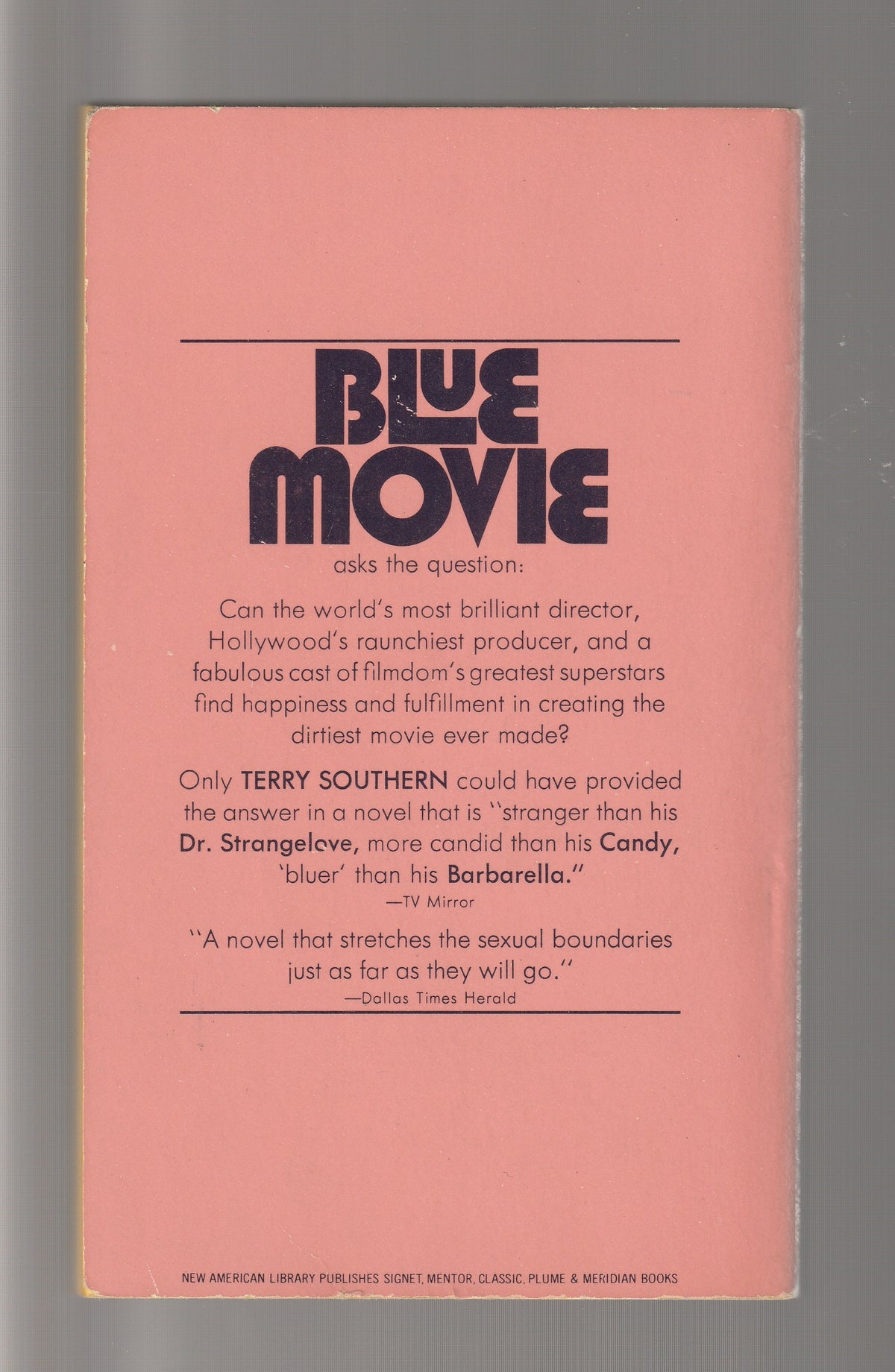 Blue Movie American books Comedy erotic Erotica fiction Film Humor Literature Novels paperback Satire sexuality used Books