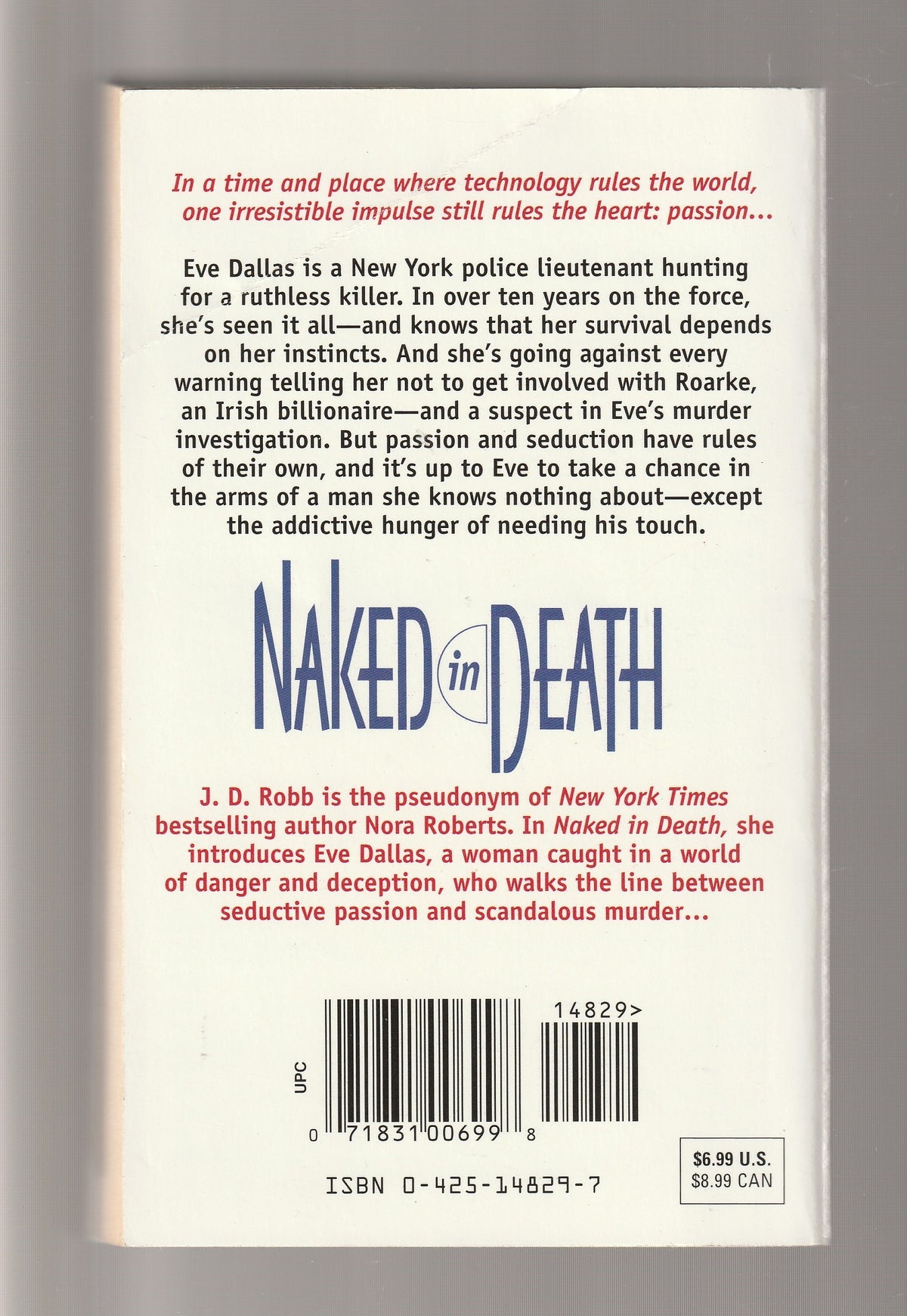 Naked in Death books crime Crime Thriller fiction fiction thriller mystery mystery thriller paperback Romance Romantic Suspense Sci-Fi Sci-fi fantasy Sci-Fi Mystery science fiction Science Fiction Fantasy Suspense suspense mystery thriller used Books