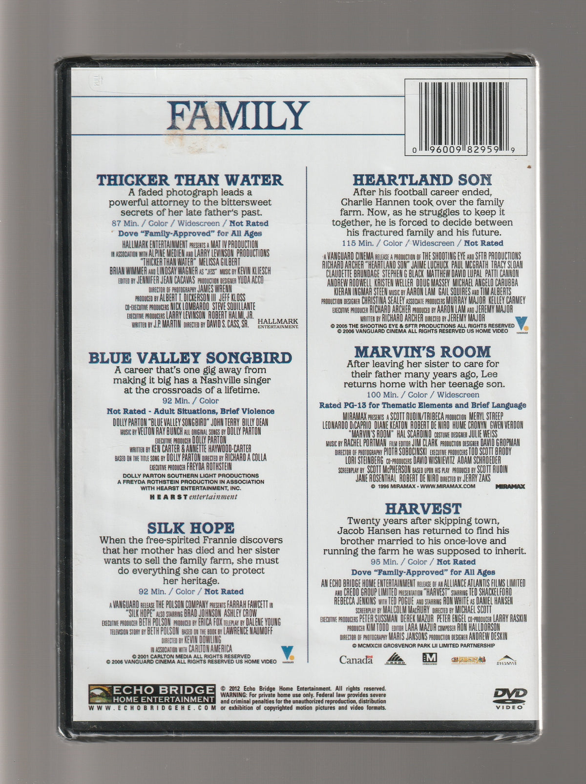 6 Family Movies Coming Of Age dvd Family Family Drama fiction Movies Musical Musical Drama Psychological psychological Drama Romance used dvd