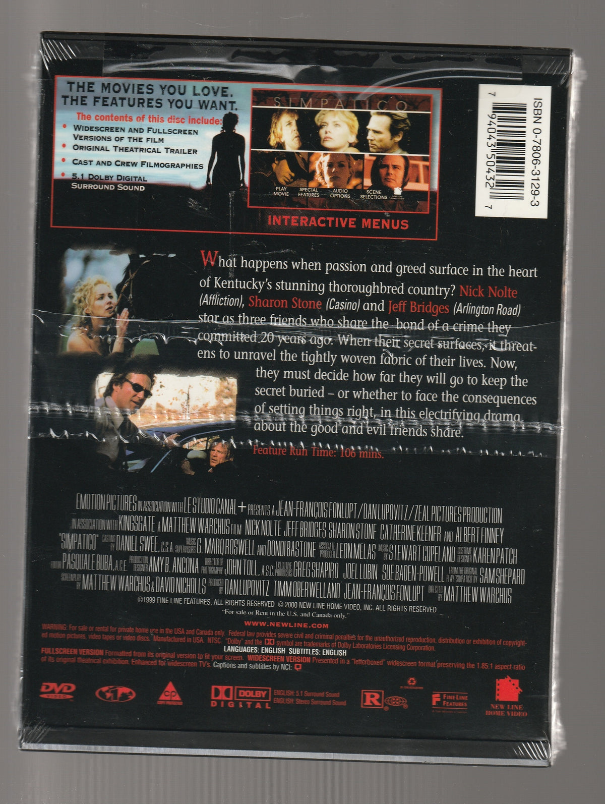 Simpatico crime crime drama Crime Fiction Drama dvd fiction Movies used dvd