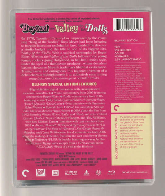 Beyond The Valley Of The Dolls 1970s 1970s movies b-movie blu-ray Comedy Comedy Drama Comedy Music Drama Dramedy Movies Parody quirky comedy Ranchy comedy Russ Meyer Satire Sex Comedy used Movie