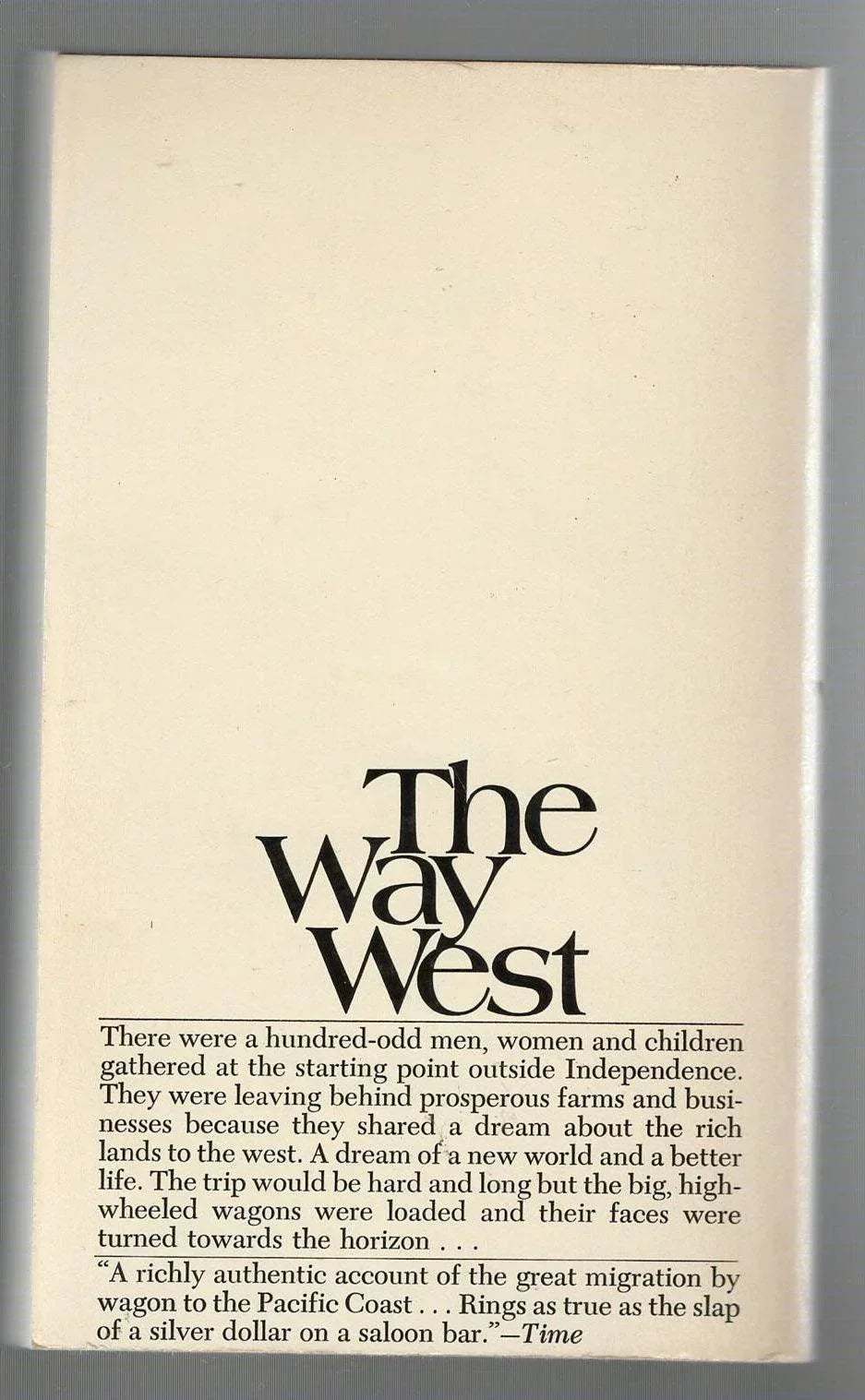 The Way West Adventure historical historical fiction History used Western Books