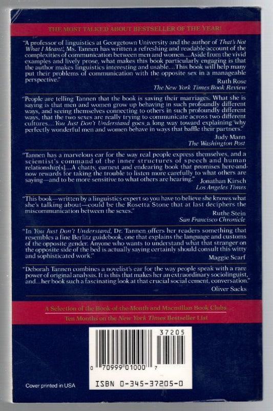 You Just Don't Understand (Women And Men In Conversation) Nonfiction Psychology reference Self Help sociology used Books