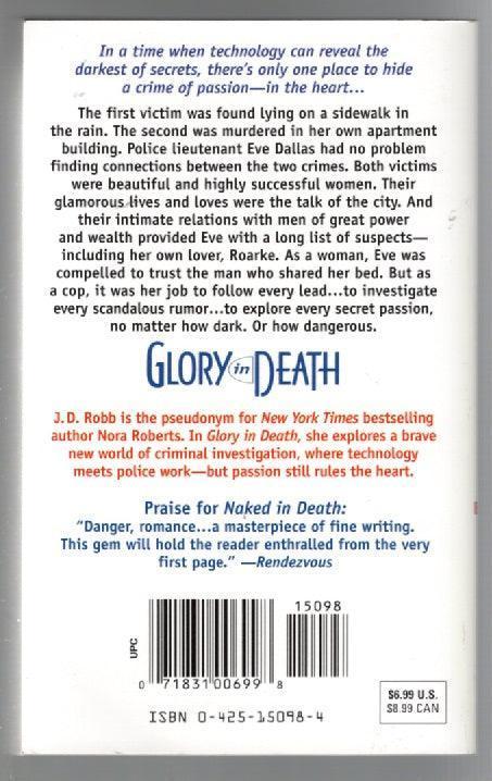 Glory In Death Action Adventure Crime Fiction Crime Thriller Detective Fiction mystery Romance Romantic Suspense science fiction used Books