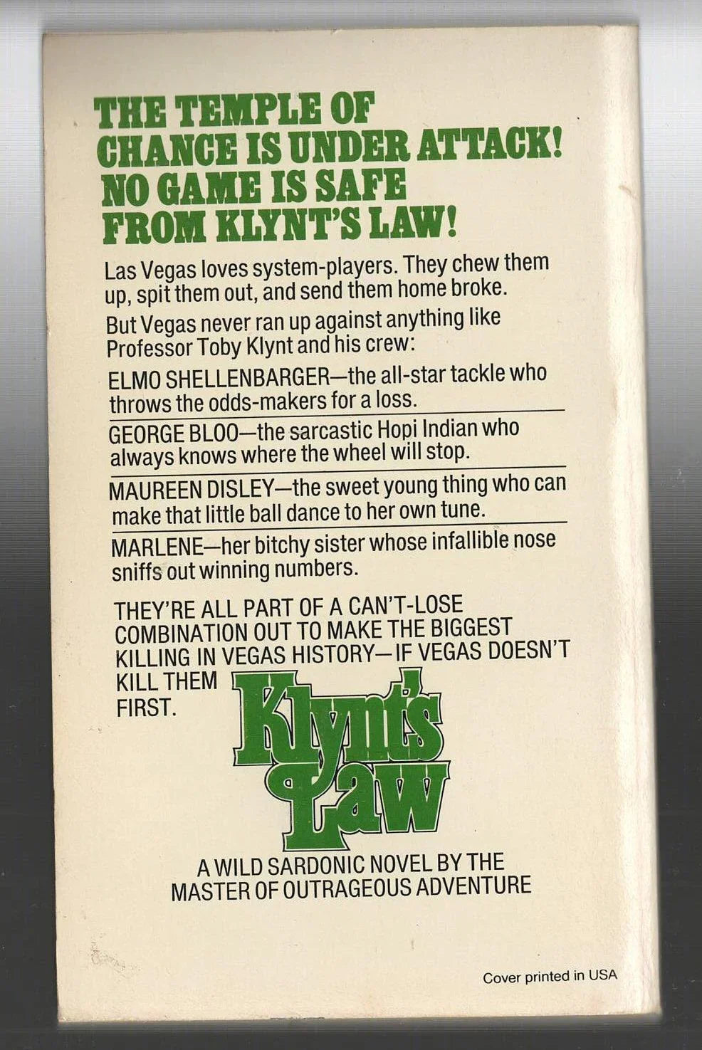 Klynt's Law Adventure Crime Fiction used Books