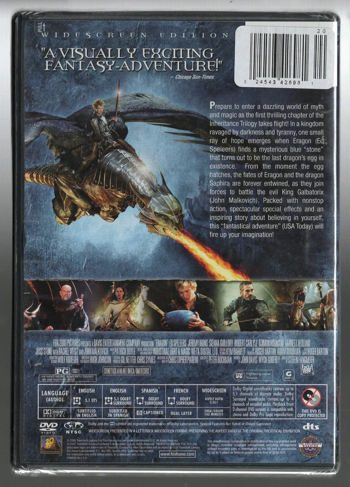 Eragon Adventure fantasy Movies used dvd