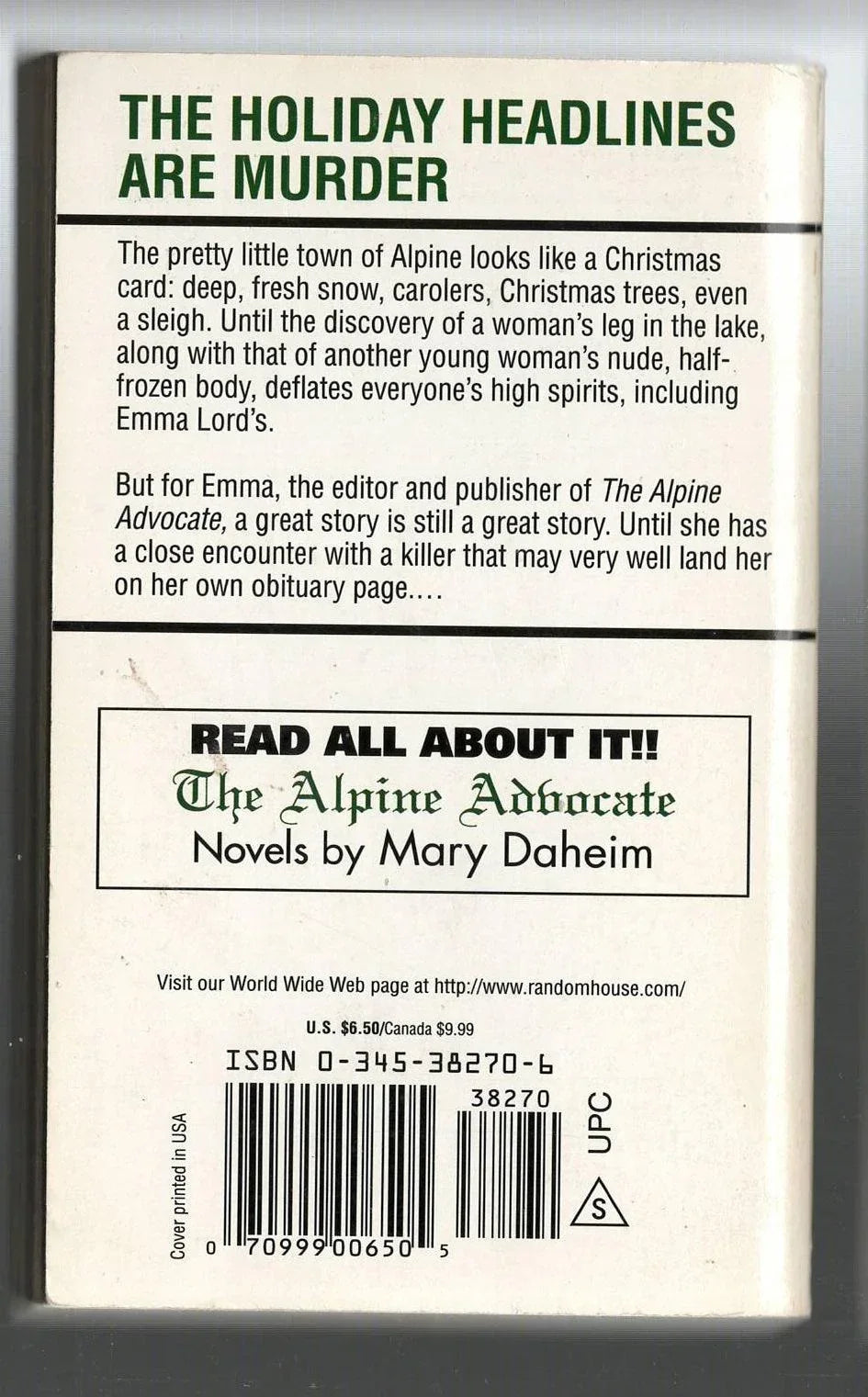 The Alpine Christmas christmas Cozy Mystery Detective Detective Fiction murder mystery mystery used Books