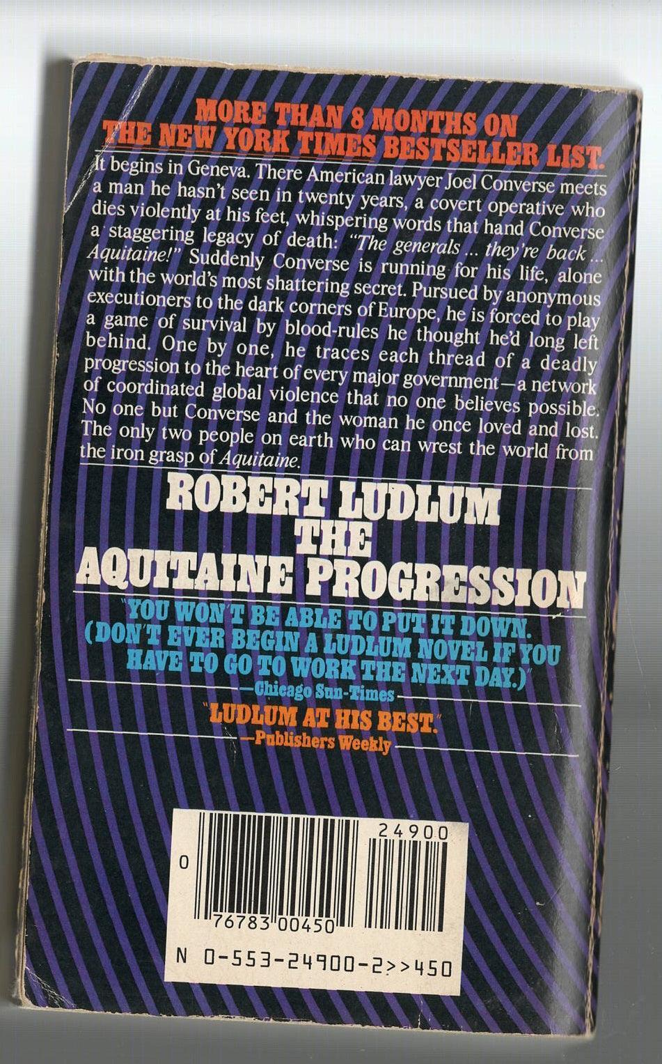 The Aquitaine Progression Action Action Thriller Crime Thriller Espionage mystery Spy Spy Thriller thriller used Books