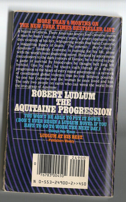 The Aquitaine Progression Action Action Thriller Crime Thriller Espionage mystery Spy Spy Thriller thriller used Books