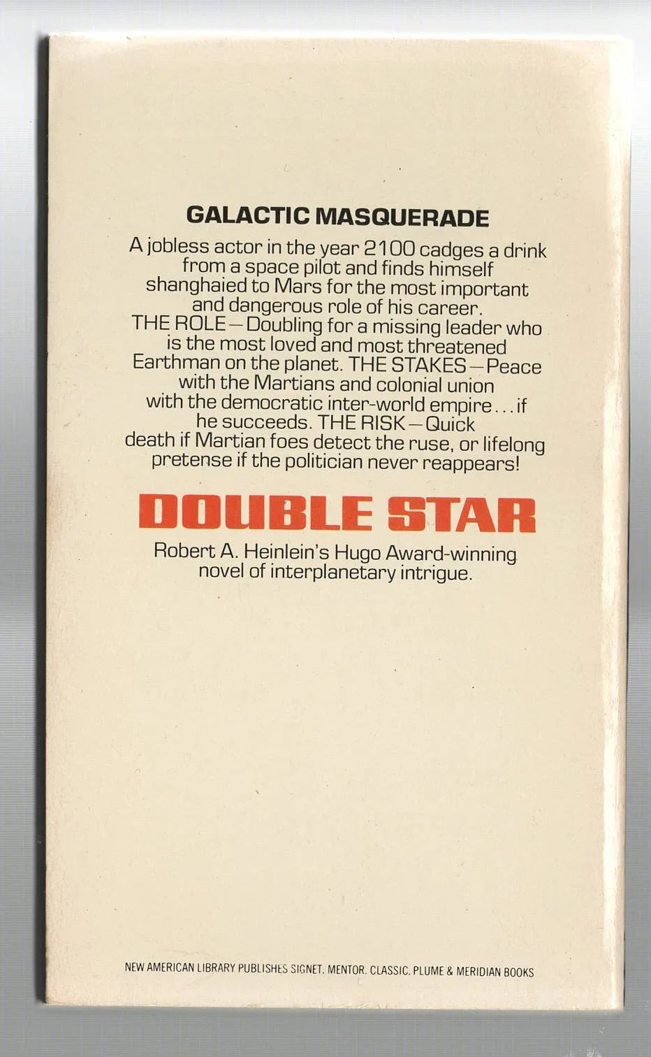 Double Star Classic Science Fiction Politics science fiction Speculative Fiction used Vintage Books