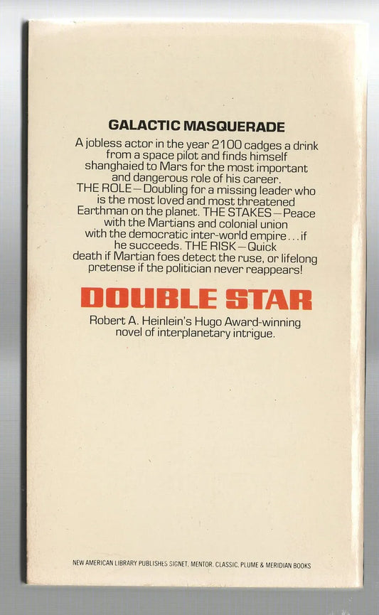 Double Star Classic Science Fiction Politics science fiction Speculative Fiction used Vintage Books