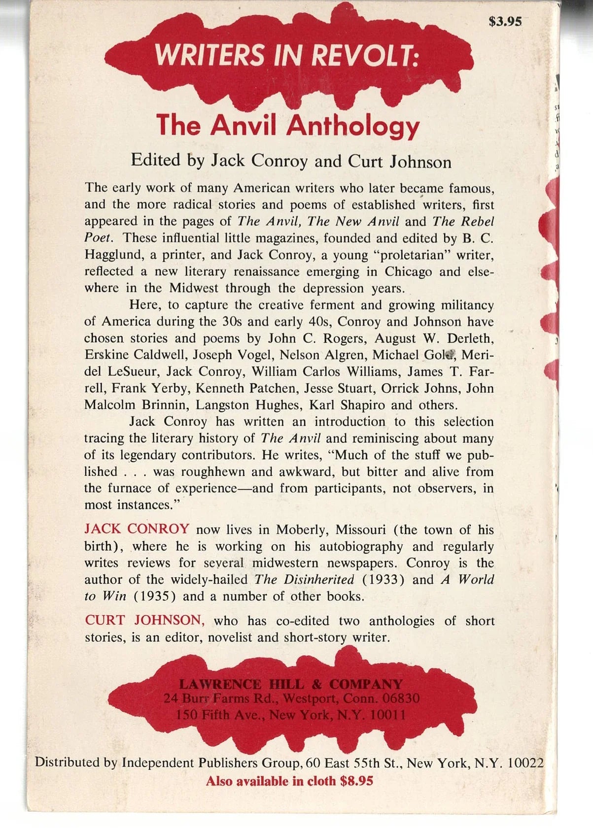 Writers in Revolt: The Anvil Anthology Poetry Short Stories Short Story Collection used Books