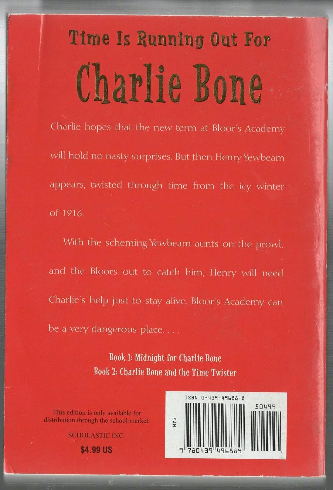 Charlie Bone and The Time Twister fantasy magic mystery used Young Adult Books