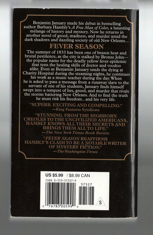 Fever Season Crime Fiction historical fiction murder mystery mystery mystery thriller used Books