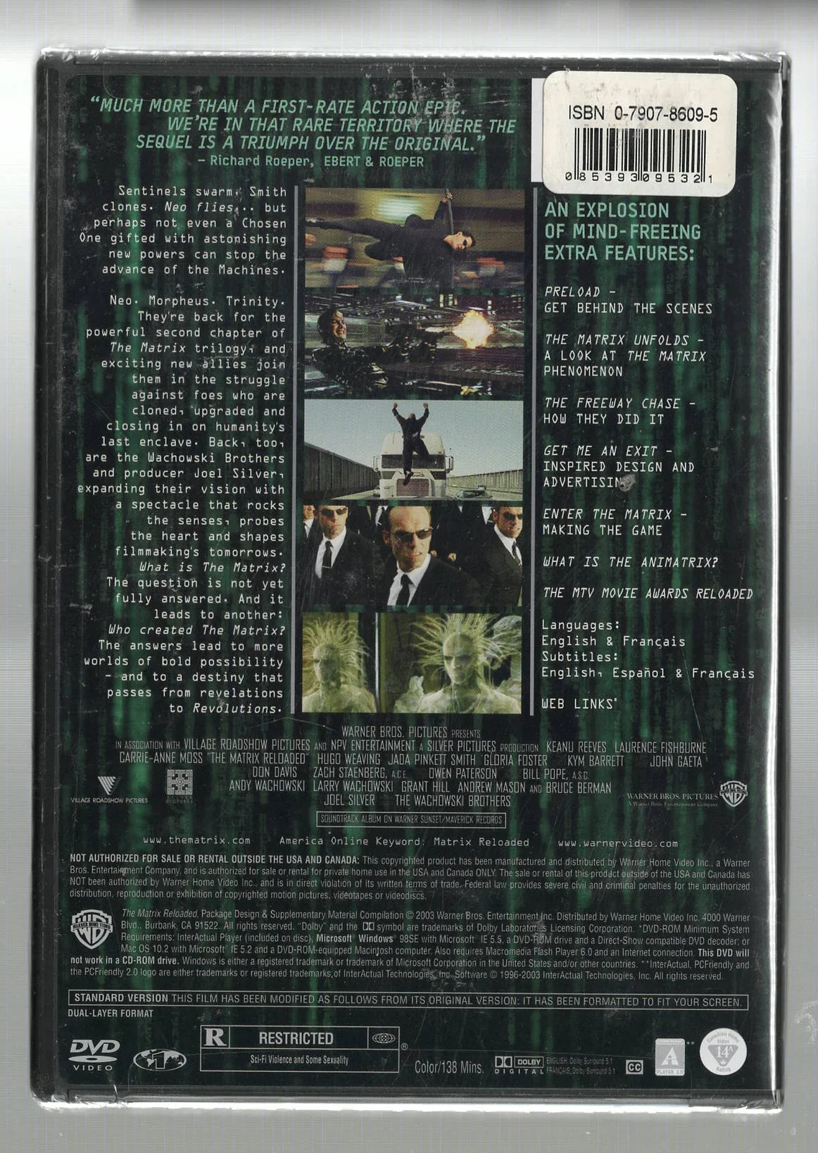 Matrix Reloaded Dystopia Movies science fiction used Movie
