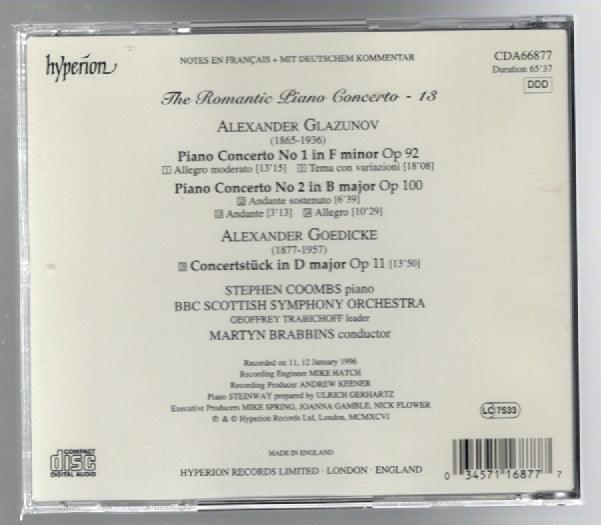 The Romantic Piano Concertos Classical Music CD