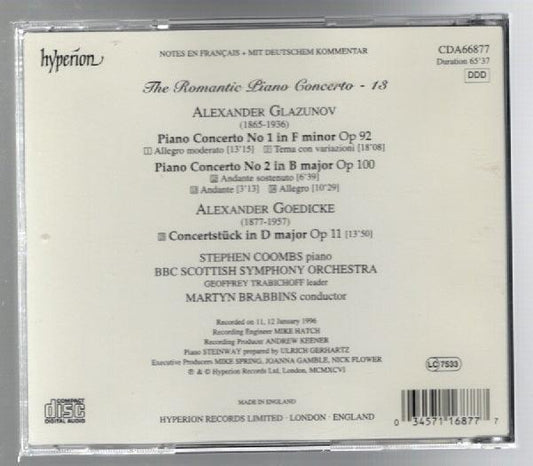 The Romantic Piano Concertos Classical Music CD