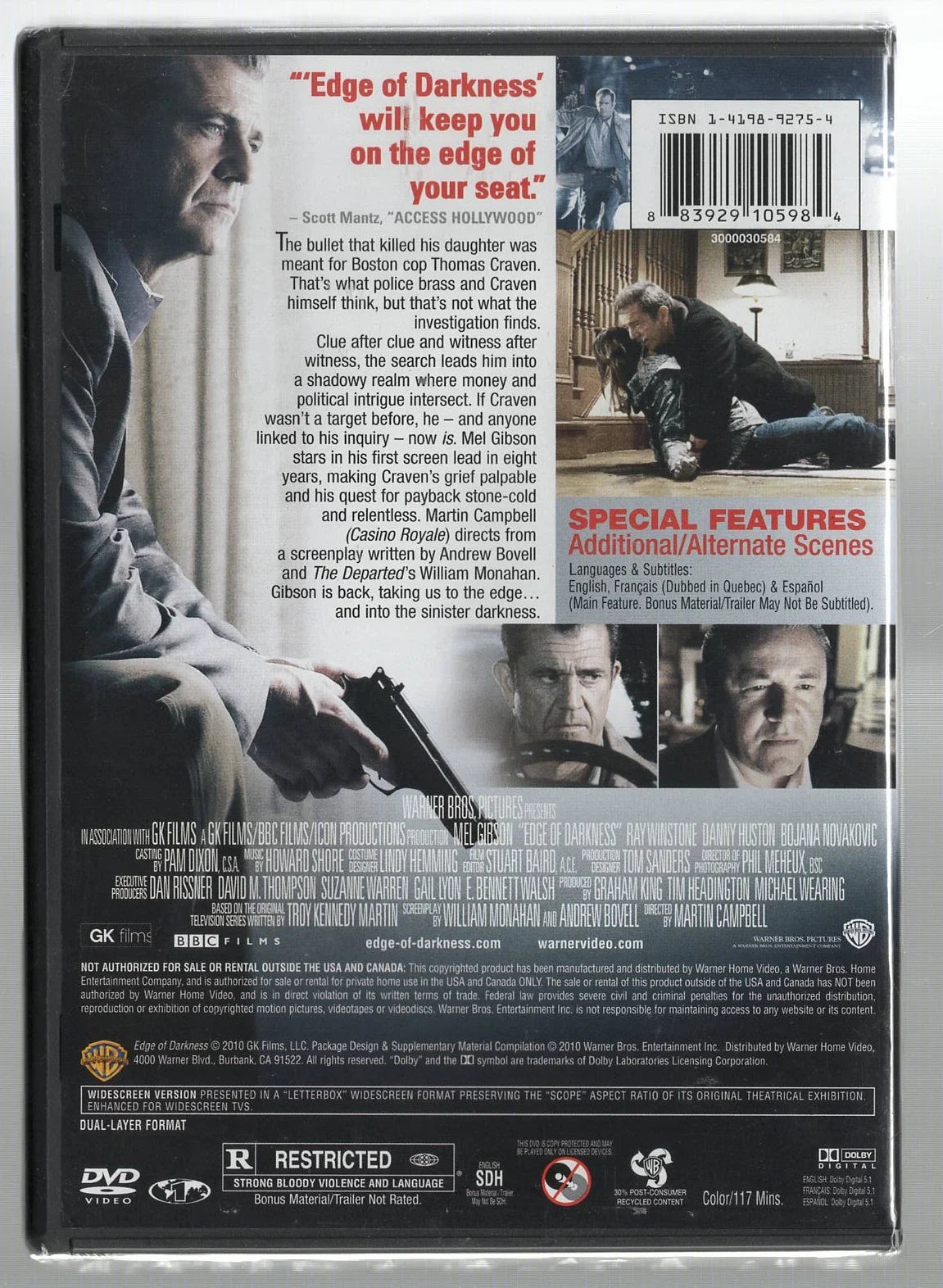 Edge of Darkness Action Action Thriller Crime Fiction Movies Suspense used Movie