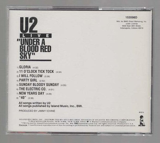 Live Under A Blood Red Sky Classic Rock Music Pop Music Post Punk Rock Music Samurai Fiction CD