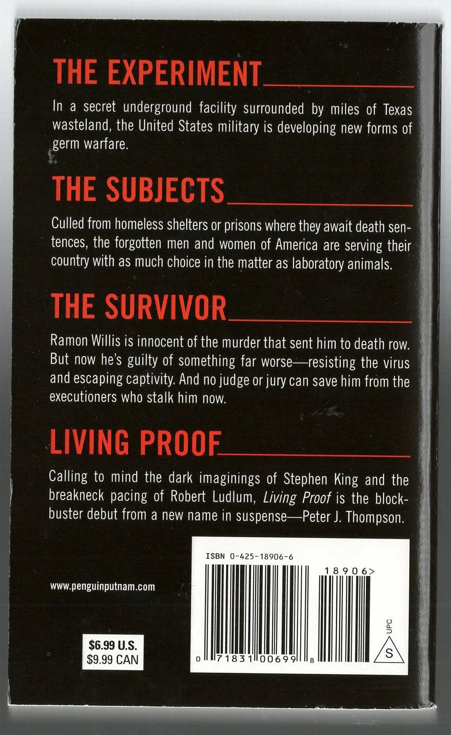 Living Proof Action Thriller Crime Fiction Crime Thriller mystery thriller thriller used Books