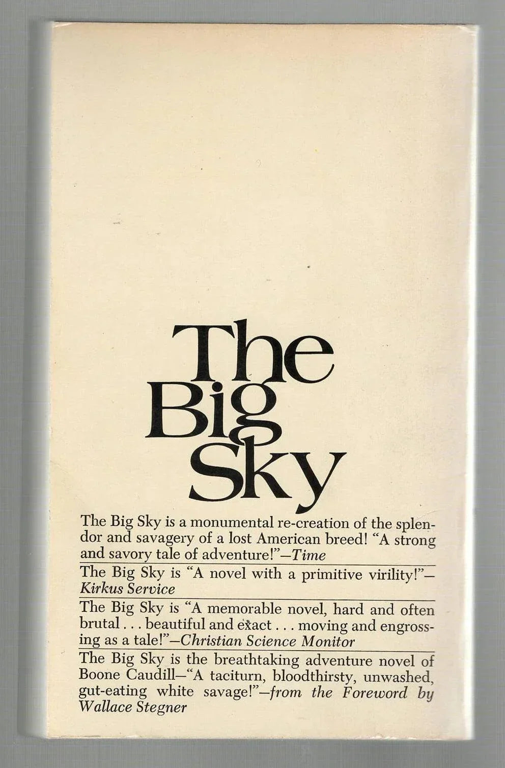 The Big Sky Adventure Classic historical fiction Nature used Westerns Books