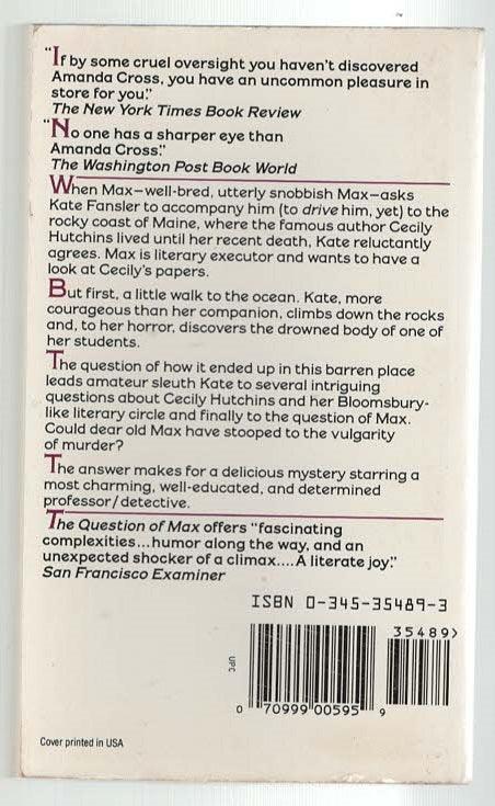 The Question Of Max Cozy Mystery crime Crime Fiction Crime Thriller Detective Detective Fiction mystery mystery thriller thriller used Books