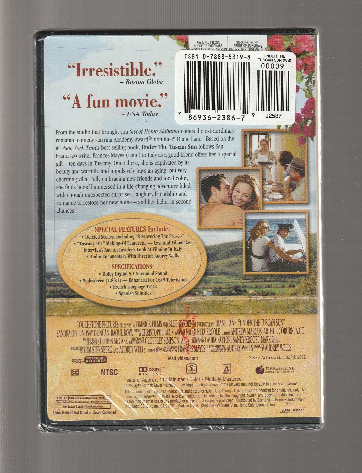 Under the Tuscan Sun dvd fiction Romantic Comedy used dvd
