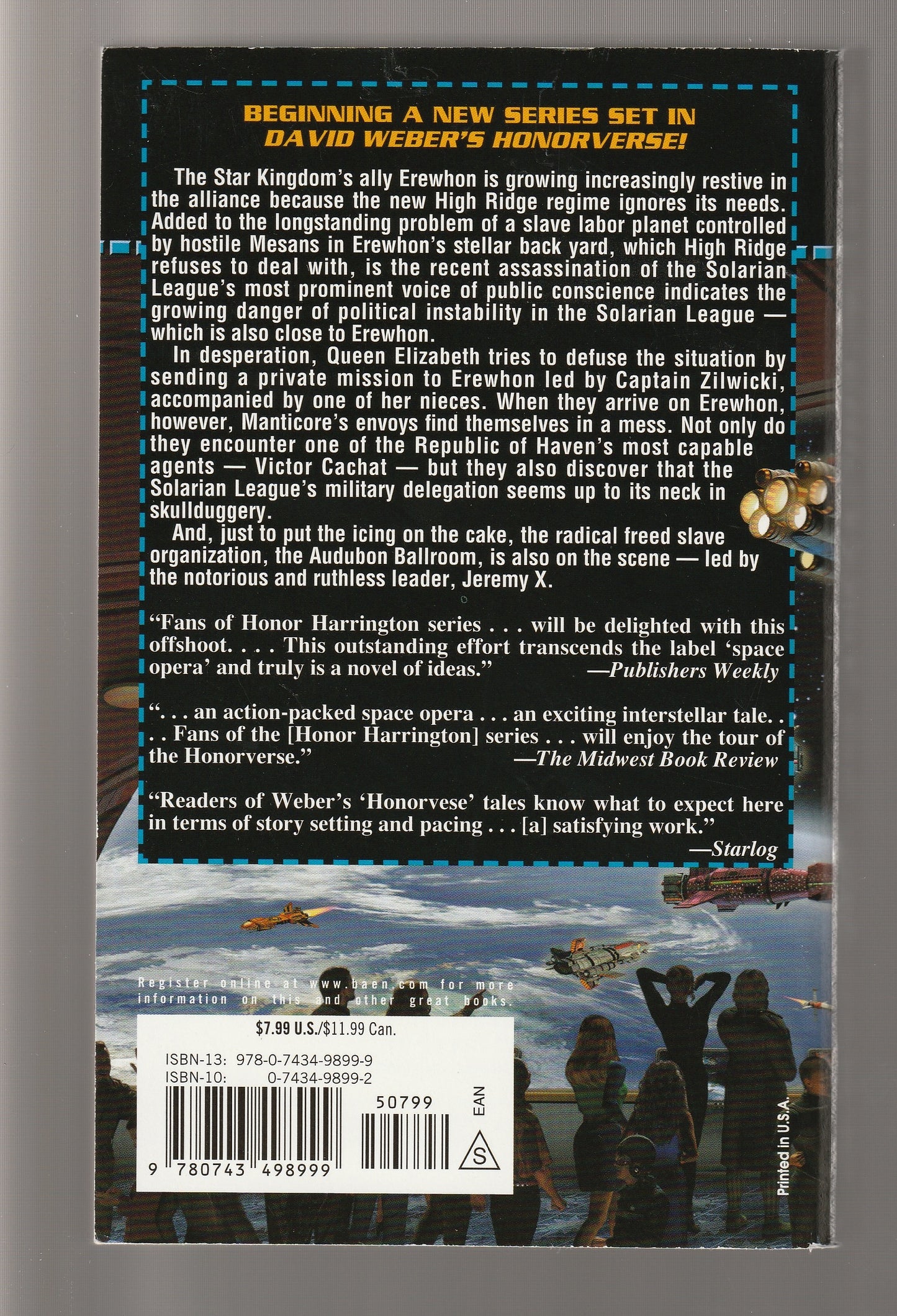 Crown Of Slaves Adventure Military Fiction Military Science Fiction paperback Sci-Fi science fiction Science Fiction Fantasy Space Opera space sci-fi Speculative Fiction used Books