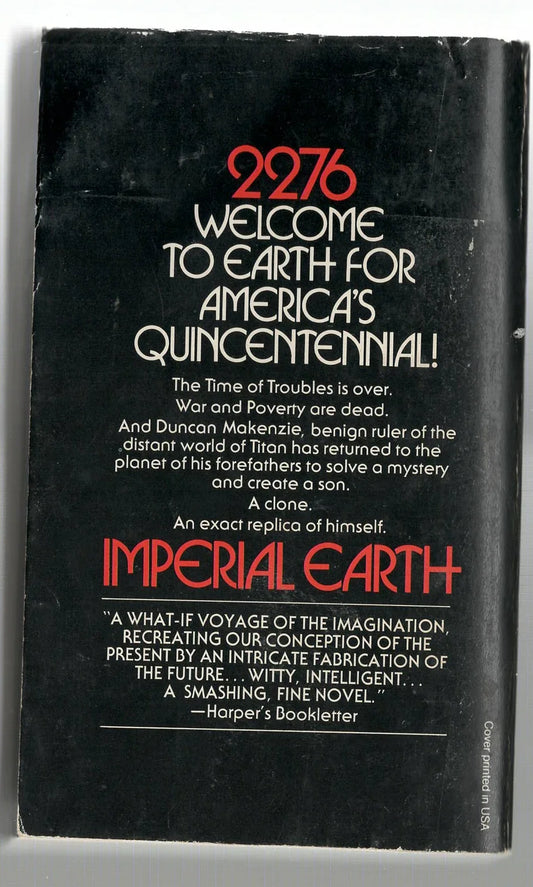 Imperial Earth Adventure science fiction Space Exploration Space Opera Speculative Fiction used Vintage Books