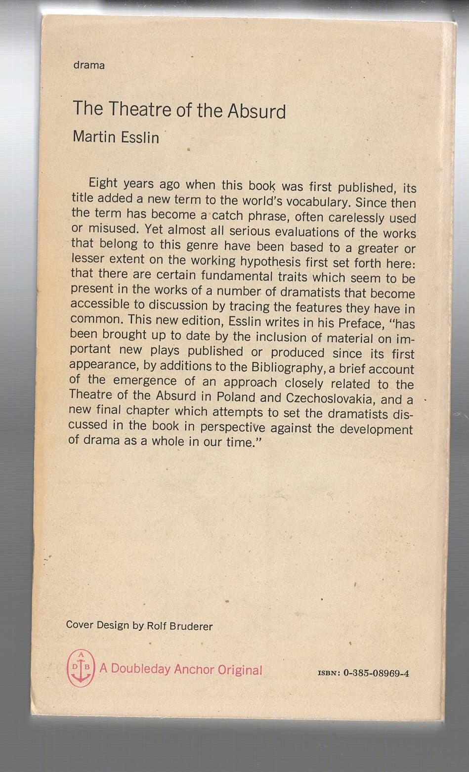 The Theatre Of The Absurd Art Drama Nonfiction Philosophy theatre used Books