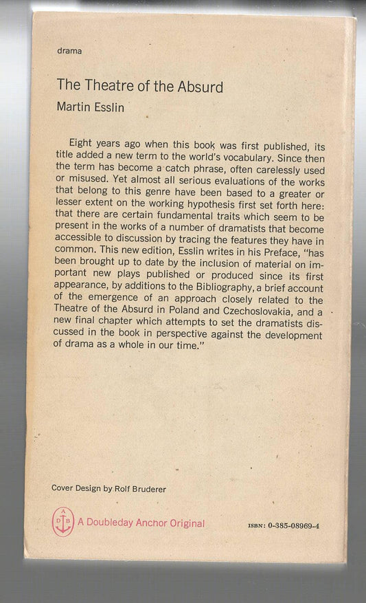The Theatre Of The Absurd Art Drama Nonfiction Philosophy theatre used Books