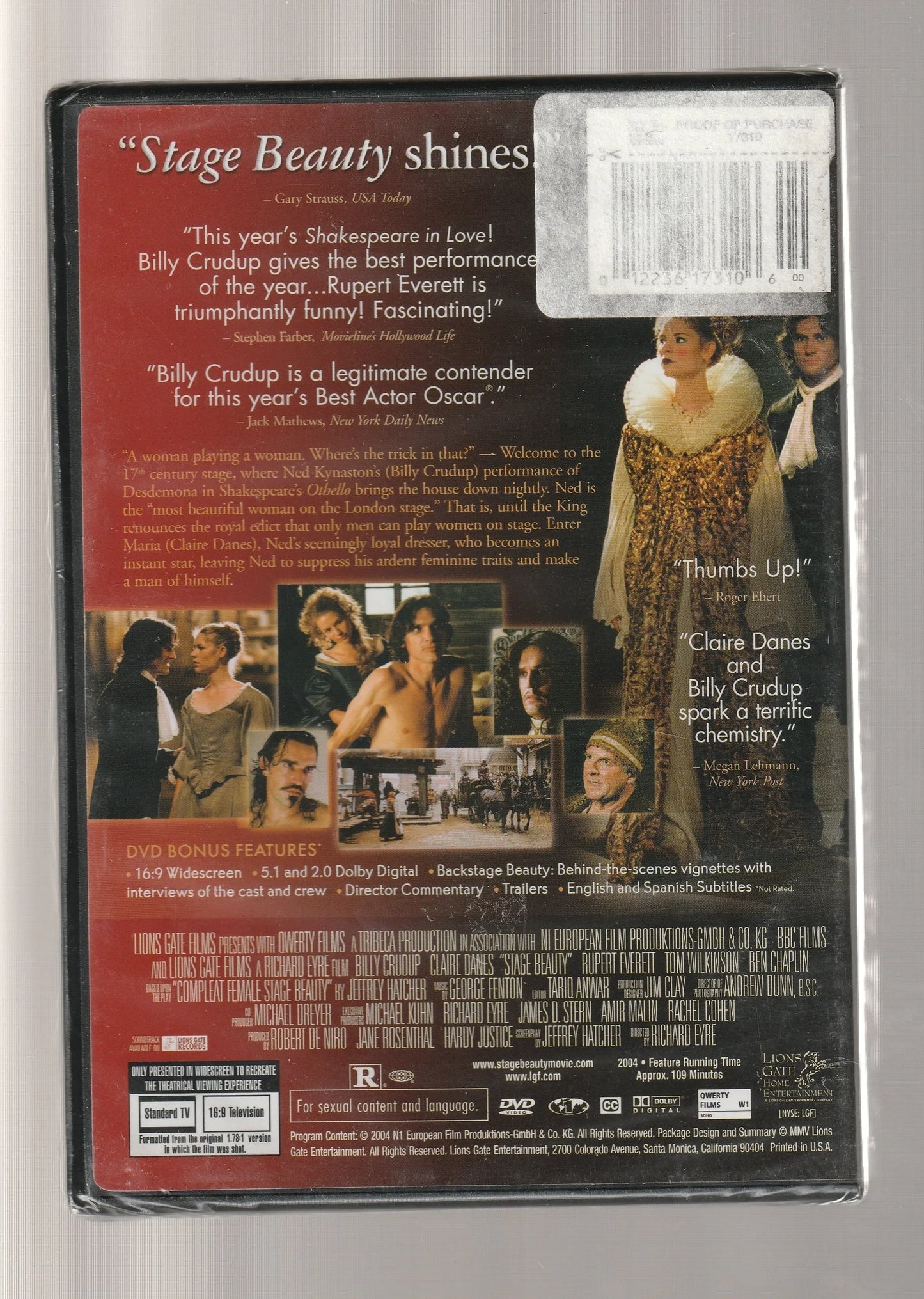 Stage Beauty Drama Romance used Movie