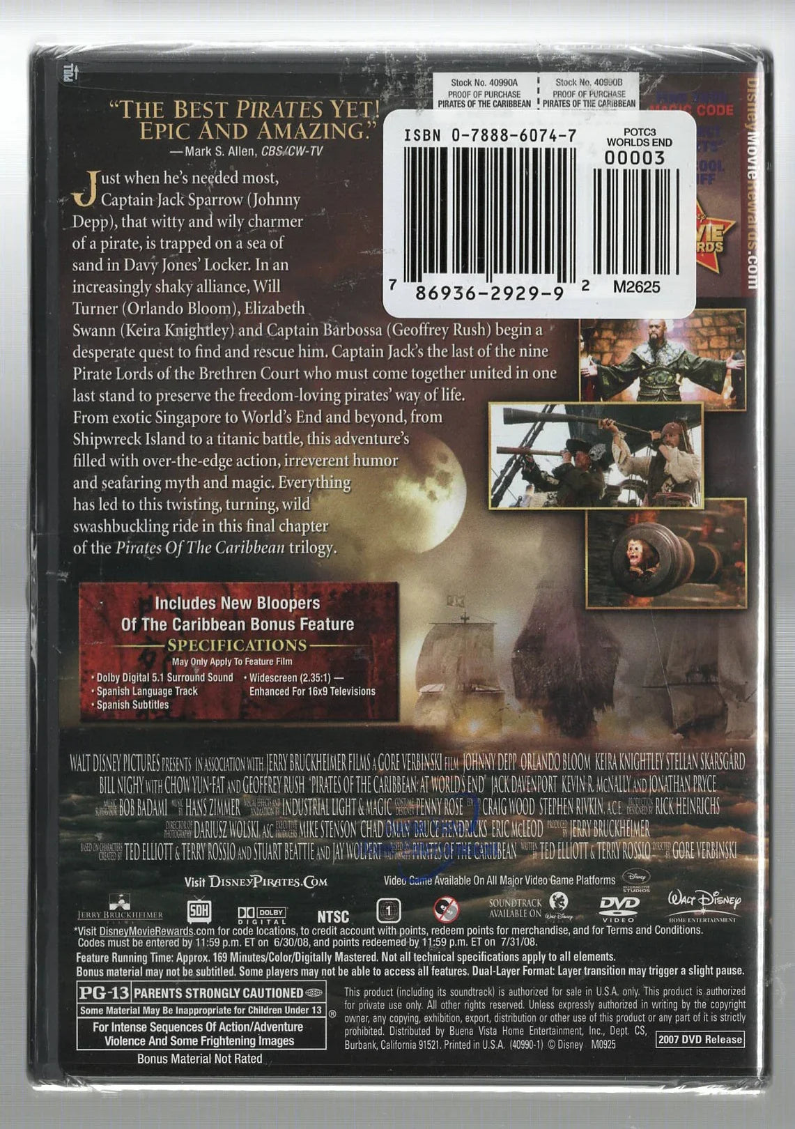 Pirates of the Caribbean: At the Worlds End Action Adventure Movies used Movie