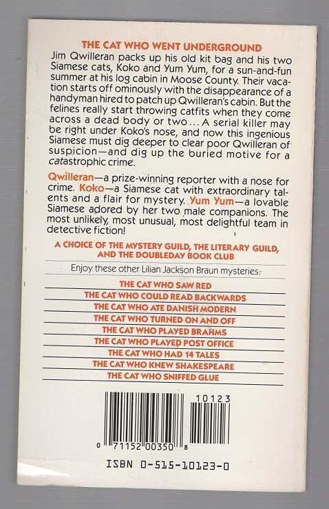The Cat Who Went Underground Adventure Cozy Mystery crime Crime Fiction Crime Thriller Detective Detective Fiction mystery used Books