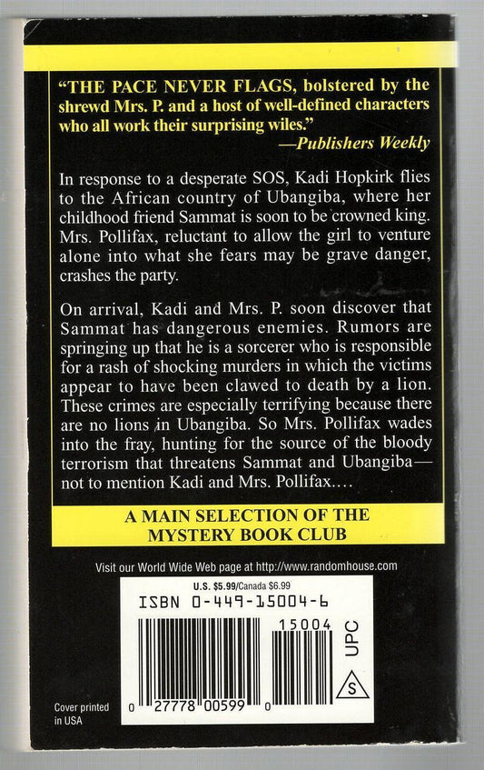Mrs. Pollifax And The Lion Killer Adventure Brit Lit British Literature British Mystery Cozy Mystery crime Crime Comedy Crime Fiction Crime Thriller Detective Detective Fiction murder mystery mystery mystery thriller used Books