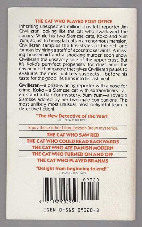 The Cat Who Played Post Office Adventure Cozy Mystery crime Crime Fiction Crime Thriller Detective Detective Fiction mystery used Books