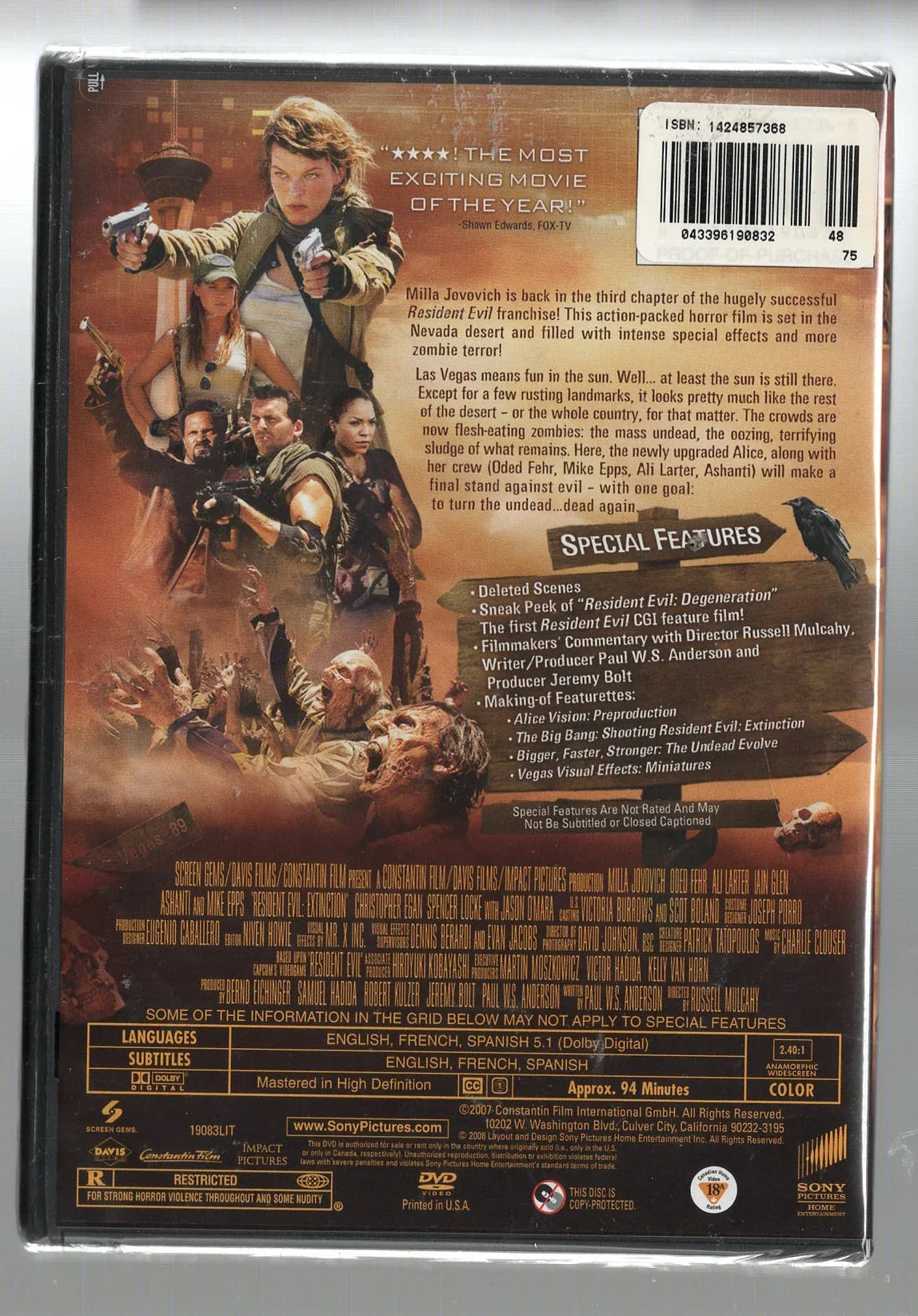 Resident Evil: Extinction Action Action Thriller apocalypse Movies Post Apocalyptic used zombies