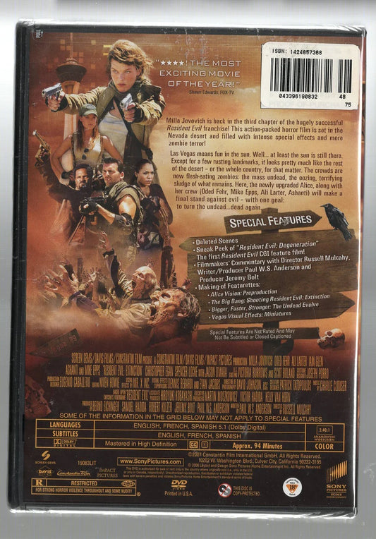 Resident Evil: Extinction Action Action Thriller apocalypse Movies Post Apocalyptic used zombies