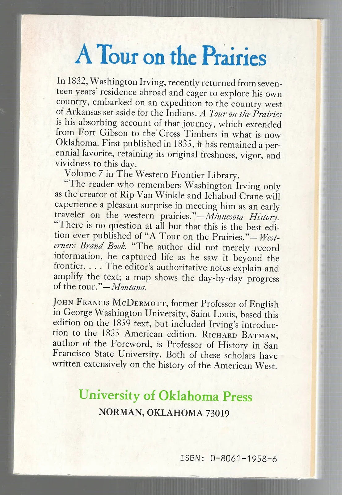 A Tour On The Prairies - Hasberts