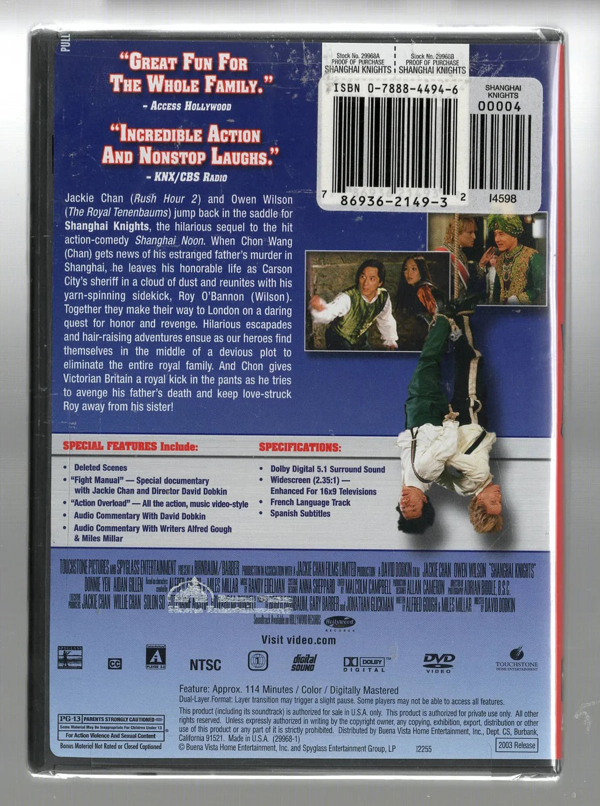 Shanghai Knights Action Adventure Comedy Martial Arts Movies used Movie
