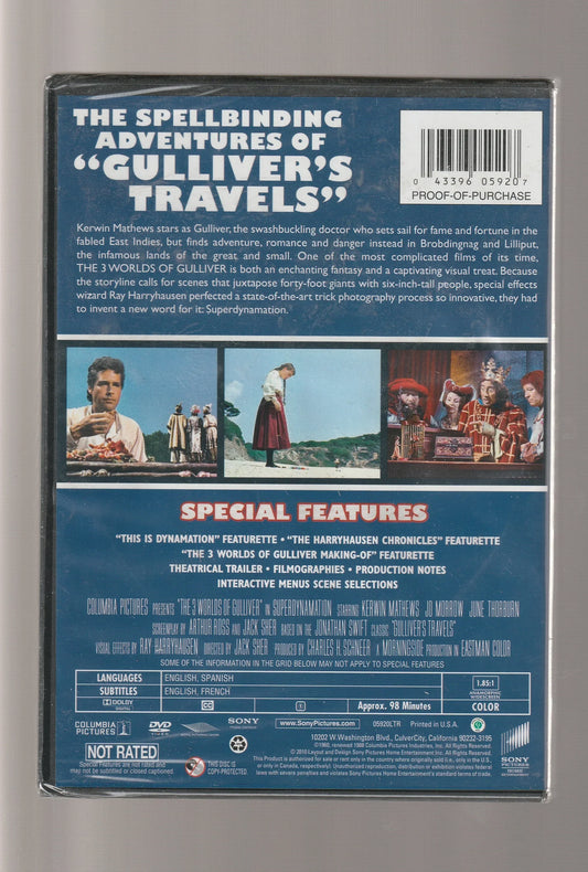 The 3 Worlds of Gulliver Adventure Epic Fantasy Family Family Friendly fantasy used Movie