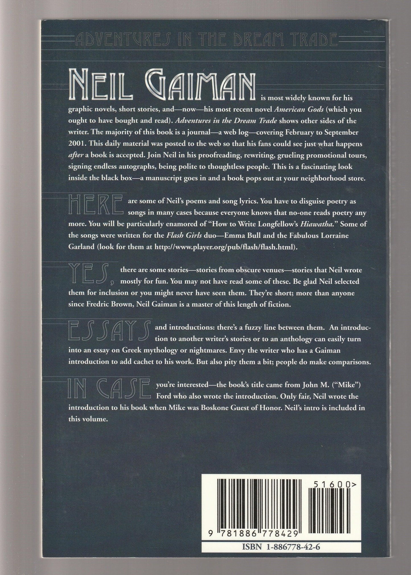 Adventures In The Dream Trade anthology British Literature essay essays fantasy paperback Poetry Sci-Fi science fiction Science Fiction Fantasy Short Short Stories Short Story Collection Urban Fantasy used Books